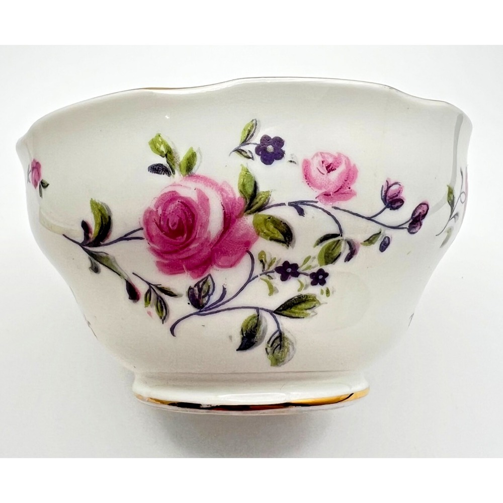 Adderley Sugar Bowl Fragrance Bone China Open England Roses Gold Trim Vintage